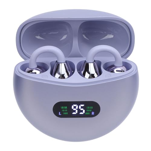 Sprachübersetzer-Ohrhörer, 144 Sprachen Übersetzungs-Ohrclips APP Online 2-Wege-Echtzeit-Sprachübersetzung, 24-Stunden-Batterieanzeige 5.4 Bluetooth-Übersetzergerät für (PURPLE) von Fockety