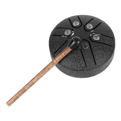 Stahlzungentrommel, 3 Zoll 6 Töne Handpan Drum, tragbare Mini Zungentrommel Percussion-Instrumente, Stahltrommelset mit Trommelstöcken, für Camping Meditation Yoga von Fockety