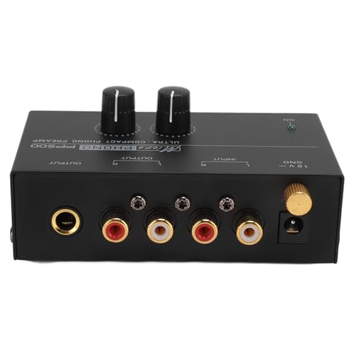 Stereo-Phono-Vorverstärker, 2 RCA-Eingänge 2 RCA-Ausgänge Unabhängige Lautstärkeregelung Phono-Vorverstärker RIAA-Entzerrung Plattenspieler-Vorverstärker (EU-Stecker) von Fockety