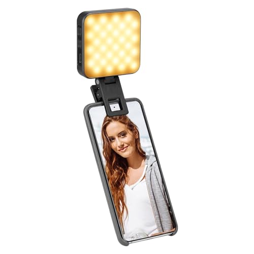 Tragbares LED-Licht, C49-LED-Videolicht für Smartphone, Selfie-Licht mit Telefonclip, 85 Perlen CRI 95+ 2500-6500K 3 Level Helligkeit, Eingebaute Batterie, Typ C Ladung Tragbares LED-Licht, C49-LED-Videolicht für Smartphone, Selfie-Licht mit Telefonclip, 85 Perlen CRI 95+ 2500-6500K 3 Level Helligkeit, Eingebaute Batterie, Typ C Ladung von Fockety