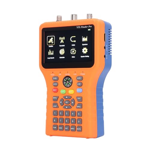 V8 Satellitensuchgerät, 4,3 LCD DVB S2X S2 S T2 T C MPEG 2 4 Digitales Signalstärkemessgerät mit Kompass, Sat-Detektor-Spektrum-Analysator für Zuhause, eingebauter 4000mAh Akku V8 Satellitensuchgerät, 4,3 LCD DVB S2X S2 S T2 T C MPEG 2 4 Digitales Signalstärkemessgerät mit Kompass, Sat-Detektor-Spektrum-Analysator für Zuhause, eingebauter 4000mAh Akku von Fockety
