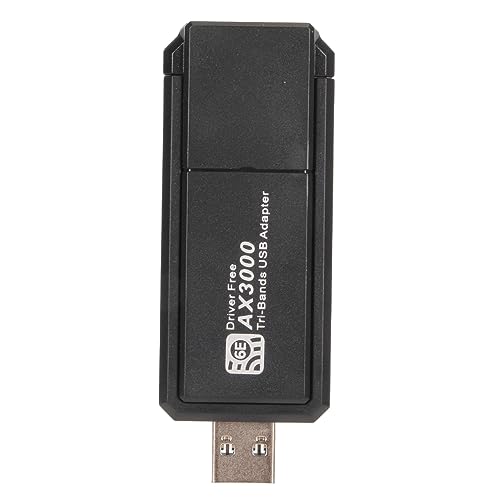 WiFi 6E USB-Netzwerkadapter, 3000 Mbit/s Tri-Band 6 GHz/5 GHz/2,4 GHz Wireless-Netzwerkkarte, Gigabit 802.11ax USB 3.0 WiFi-Kartenunterstützung für Windows 10/11, für Desktop-PC von Fockety