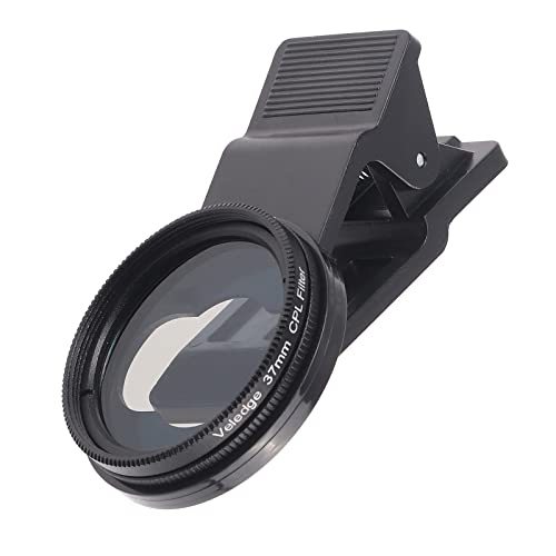 FocusFoto 37 mm Ultra Slim CPL Filter mit Handy-Clip für Handy-Kamera-Objektiv, zirkularer Polarisationsfilter von FocusFoto