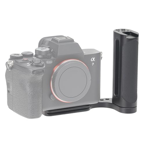 FocusFoto L-förmige Halterung der 2. Generation, Stabilisator mit seitlichem Griff, universell für spiegellose DSLR-Kamera, mit 6,35 mm (1/4 Zoll) Kaltschuh-Halterung für Mikrofon-Blitz-LED-Licht von FocusFoto