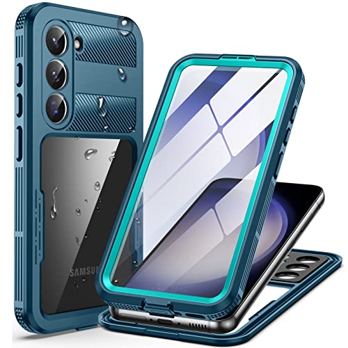 Focusor Hülle für Samsung Galaxy S23 5G Hülle, HandyHülle für Samsung S23 (6.1") IP68 Wasserdicht 360 Schutzhülle, Stoßfest Staubdicht Outdoor Panzerhülle mit Eingebautem Displayschutz,Blau von Focusor