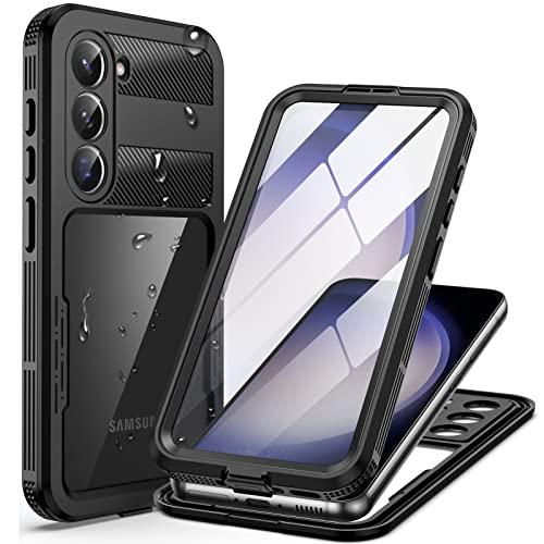 Focusor Hülle für Samsung Galaxy S23 5G Hülle,HandyHülle für Samsung S23 (6.1") IP68 Wasserdicht 360 Schutzhülle, Stoßfest Staubdicht Outdoor Panzerhülle mit Eingebautem Displayschutz,Schwarz von Focusor
