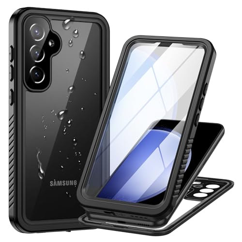 Focusor Hülle für Samsung Galaxy S23 FE Hülle,IP68 Wasserdicht für Samsung S23 FE 5G HandyHülle 360 Schutzhülle,Stoßfest Staubdicht Outdoor Panzerhülle mit Eingebautem Displayschutz für S23 FE,Schwarz von Focusor