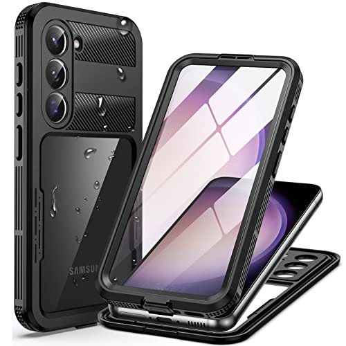 Focusor Hülle für Samsung Galaxy S23 Plus 5G Hülle, HandyHülle für Samsung S23 Plus IP68 Wasserdicht 360 Schutzhülle, Stoßfest Staubdicht Outdoor Panzerhülle mit Eingebautem Displayschutz,Schwarz von Focusor