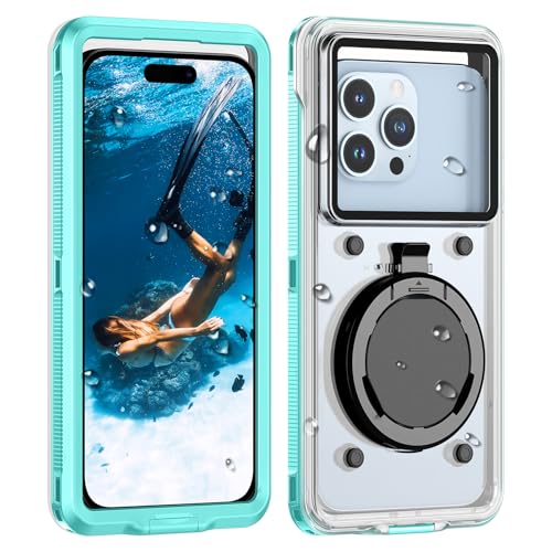 Focusor Wasserdicht Handyhülle,IPX8 Professionelle Universelle Wasserfeste Tauchen Hülle [wasserdichte Testfunktion] [Unterwasser-Touchscreen] für iPhone Samsung Xiaomi Redmi,Schnorcheln Surfen,Blau von Focusor