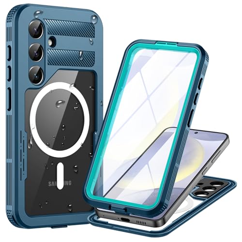 Focusor für Samsung Galaxy S24 5G Hülle Wasserdicht Kompatibel mit Magsafe, HandyHülle für Samsung S24 IP68 wasserdichte 360 Schutzhülle,Stoßfest Outdoor Panzerhülle mit Displayschutz,Blau Focusor für Samsung Galaxy S24 5G Hülle Wasserdicht Kompatibel mit Magsafe, HandyHülle für Samsung S24 IP68 wasserdichte 360 Schutzhülle,Stoßfest Outdoor Panzerhülle mit Displayschutz,Blau von Focusor