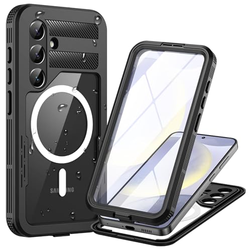 Focusor für Samsung Galaxy S24 5G Hülle Wasserdicht Kompatibel mit Magsafe, HandyHülle für Samsung S24 IP68 wasserdichte 360 Schutzhülle,Stoßfest Outdoor Panzerhülle mit Displayschutz,Schwarz Focusor für Samsung Galaxy S24 5G Hülle Wasserdicht Kompatibel mit Magsafe, HandyHülle für Samsung S24 IP68 wasserdichte 360 Schutzhülle,Stoßfest Outdoor Panzerhülle mit Displayschutz,Schwarz von Focusor