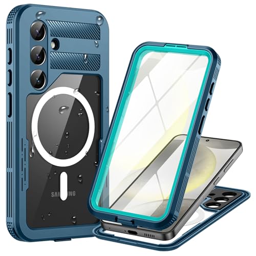 Focusor für Samsung Galaxy S24 Plus 5G Hülle Wasserdicht Kompatibel mit Magsafe, HandyHülle für Samsung S24 Plus IP68 wasserdichte 360 Schutzhülle,Stoßfest Outdoor Panzerhülle mit Displayschutz,Blau Focusor für Samsung Galaxy S24 Plus 5G Hülle Wasserdicht Kompatibel mit Magsafe, HandyHülle für Samsung S24 Plus IP68 wasserdichte 360 Schutzhülle,Stoßfest Outdoor Panzerhülle mit Displayschutz,Blau von Focusor