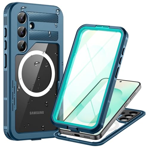 Focusor für Samsung Galaxy S25 5G Hülle Wasserdicht Kompatibel mit Magsafe, HandyHülle für Samsung S25 IP68 wasserdichte 360 Schutzhülle,Stoßfest Outdoor Panzerhülle mit Displayschutz,Blau Focusor für Samsung Galaxy S25 5G Hülle Wasserdicht Kompatibel mit Magsafe, HandyHülle für Samsung S25 IP68 wasserdichte 360 Schutzhülle,Stoßfest Outdoor Panzerhülle mit Displayschutz,Blau von Focusor