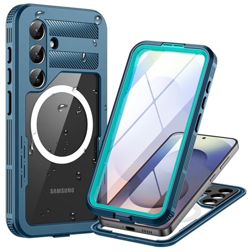 Focusor für Samsung Galaxy S25 Plus 5G Hülle Wasserdicht Kompatibel mit Magsafe, HandyHülle für Samsung S25 Plus IP68 wasserdichte 360 Schutzhülle,Stoßfest Outdoor Hülle mit Displayschutz,Blau Focusor für Samsung Galaxy S25 Plus 5G Hülle Wasserdicht Kompatibel mit Magsafe, HandyHülle für Samsung S25 Plus IP68 wasserdichte 360 Schutzhülle,Stoßfest Outdoor Hülle mit Displayschutz,Blau von Focusor
