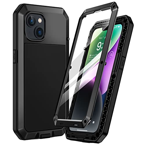 Focusor für iPhone 14 Hülle Outdoor,Handyhülle für iPhone 14 360 Grad Stoßfest Metall Heavy Duty Komplett Panzerhülle,Schutzhülle für iPhone 14 Staubdicht Robust Armor Case mit Displayschutz,Schwarz Focusor für iPhone 14 Hülle Outdoor,Handyhülle für iPhone 14 360 Grad Stoßfest Metall Heavy Duty Komplett Panzerhülle,Schutzhülle für iPhone 14 Staubdicht Robust Armor Case mit Displayschutz,Schwarz von Focusor