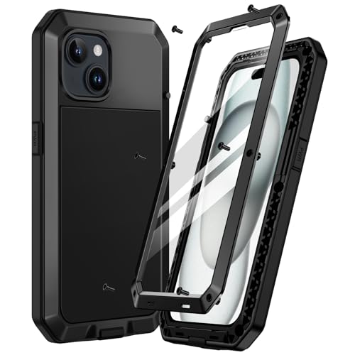 Focusor für iPhone 15 Plus Hülle Metall,Handyhülle für iPhone 15 Plus 360 Outdoor Stoßfest Heavy Duty Komplett Panzerhülle,iPhone 15 Plus Schutzhülle Staubdicht Armor Case mit Displayschutz,Schwarz Focusor für iPhone 15 Plus Hülle Metall,Handyhülle für iPhone 15 Plus 360 Outdoor Stoßfest Heavy Duty Komplett Panzerhülle,iPhone 15 Plus Schutzhülle Staubdicht Armor Case mit Displayschutz,Schwarz von Focusor