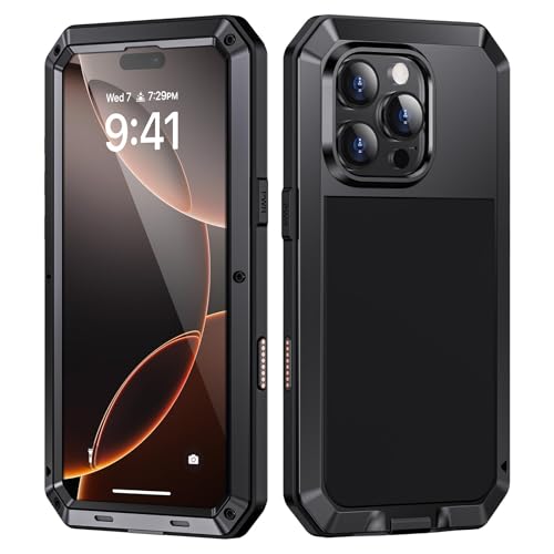 Focusor für iPhone 16 Pro Max Hülle Outdoor,Handyhülle für iPhone 16 Pro Max 360 Stoßfest Metall Heavy Duty Panzerhülle,iPhone 16 Pro Max Schutzhülle Staubdicht Armor Case mit Displayschutz,Schwarz Focusor für iPhone 16 Pro Max Hülle Outdoor,Handyhülle für iPhone 16 Pro Max 360 Stoßfest Metall Heavy Duty Panzerhülle,iPhone 16 Pro Max Schutzhülle Staubdicht Armor Case mit Displayschutz,Schwarz von Focusor