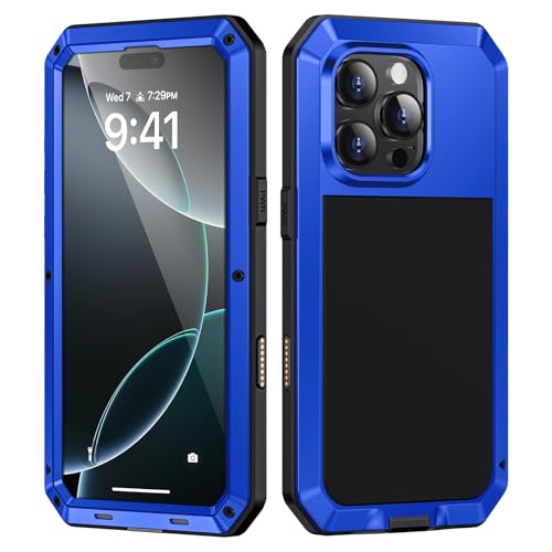 Focusor für iPhone 16 Pro Max Hülle Outdoor,Handyhülle für iPhone 16 Pro Max 360 Stoßfest Metall Heavy Duty Panzerhülle Staubdicht Schutzhülle Armor Case mit Displayschutz,Blau Focusor für iPhone 16 Pro Max Hülle Outdoor,Handyhülle für iPhone 16 Pro Max 360 Stoßfest Metall Heavy Duty Panzerhülle Staubdicht Schutzhülle Armor Case mit Displayschutz,Blau von Focusor