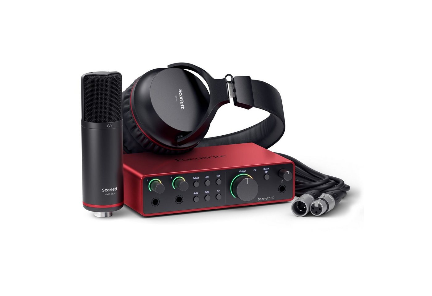 Focusrite Digitales Aufnahmegerät (Scarlett 2i2 Studio 4th Gen with CM25 MKIII & SH-450 - USB Audio Int) von Focusrite