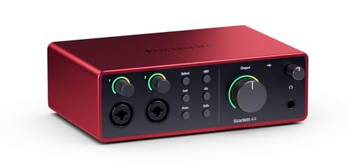 Focusrite Scarlett 4i4 4. Gen USB-Audio-Interface für Musiker, Songwriter, Gitarristen und Content Creators — Aufnahmen in HiFi-Studioqualität und sämtliche Software für Ihre Aufnahmen von Focusrite