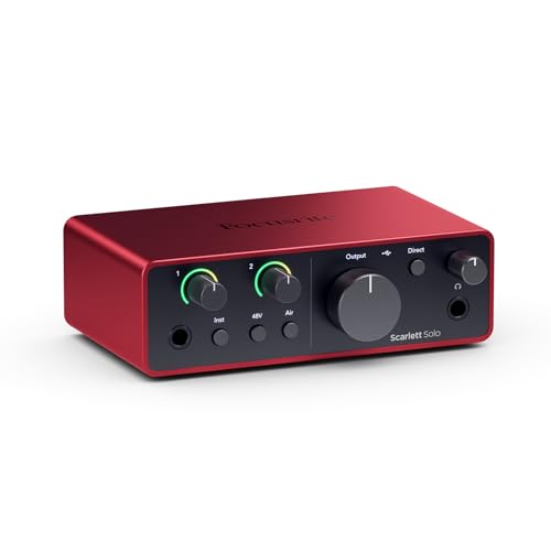 Focusrite Scarlett Solo 4. Gen USB-Audio-Interface für Gitarristen, Sänger und Produzenten — Aufnahmen in HiFi-Studioqualität sowie sämtliche Software, die Sie zur Aufnahme benötigen von Focusrite