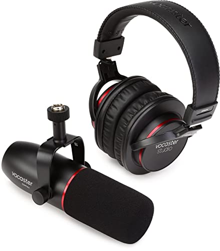 Vocaster Broadcast-Kit, dynamisches Mikrofon und geschlossene Kopfhörer für Podcaster, Mikrofon mit integriertem Windschutz und Stoßhalterung, XLR-Kabel im Lieferumfang enthalten von Focusrite