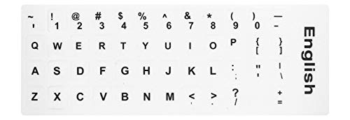 Laptop-Tastatur-Aufkleber, wasserdicht, selbstklebend, Schwarze Schrift mit Nicht transparentem weißem Hintergrund, 4 Stück von Fodattm