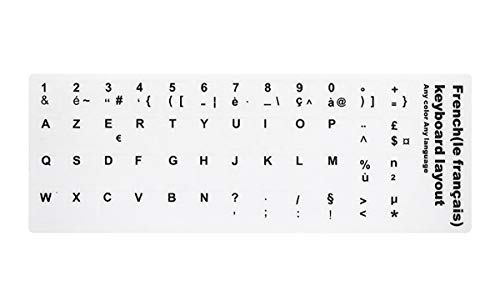 Laptop-Tastatur-Aufkleber, wasserdicht, selbstklebend, Schwarze Schrift mit Nicht transparentem weißem Hintergrund, 4 Stück von Fodattm