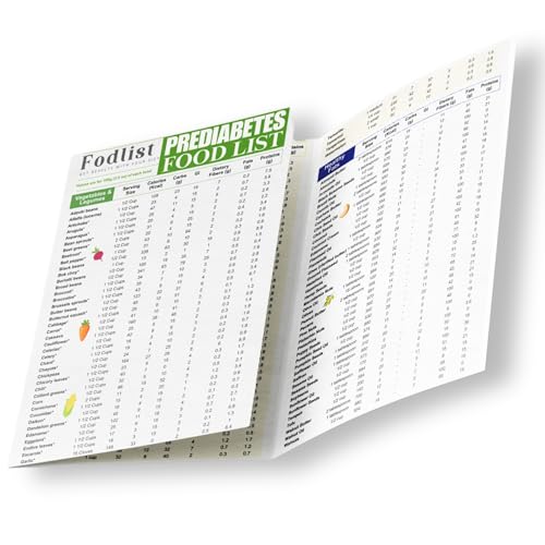 Fodlist. Prediabetes Food List Your Diabetic Grocery List & Chart for Diet Plan to Lose Weight and Reverse Diabetes Counts Calories, Carbs, Fats, and glyemic Index Pamphlet, laminated 20.3 cmx27.9 cm von Fodlist