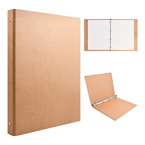 A4 Binder Notizbuch, Ringmappe 4 Ringe Nachfüllbar mit 30 Pappe, Sammelalbum Ringordner Organizer Ringbuchordner für Reisetagebuch, Schule, Büro (Weiß) von Fodlon