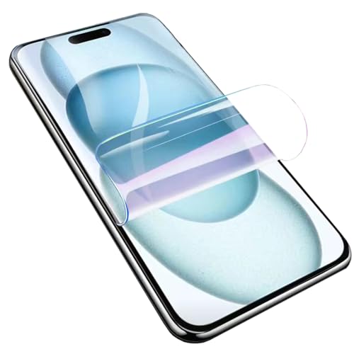 Displayschutzfolie für iPhone 15 Pro, kompatibel mit ID Fingerabdrücken, Hydrogel, flexibel, Importiert, Displayschutzfolie, blasenfrei, Anti-Fingerabdruck, kratzfest, 2 Stück von Foebxxs
