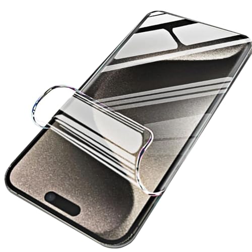 Displayschutzfolie für iPhone 15 Pro Max, kompatibel mit Fingerabdruck-ID, flexibles Hydrogel, Displayschutzfolie, blasenfrei, Anti-Fingerabdruck, kratzfest, 2 Stück von Foebxxs