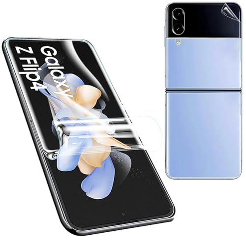 Foebxxs [2 Stück Hydrogel-Schutzfolien für Samsung Galaxy Z Flip 4 / Samsung Galaxy Z Flip4, ultra-transparent, weich, Displayschutzfolie, kratzfest, kein gehärtetes Glas] von Foebxxs