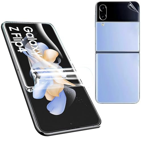 Foebxxs [2 Stück] Weiche Hydrogel Schutzfolien für Samsung Galaxy Z Flip 4 / Samsung Galaxy Z Flip4 Displayschutzfolien, transparent, bruchsicher, weich und flexibel, TPU Hydrogel [kein Glas] von Foebxxs