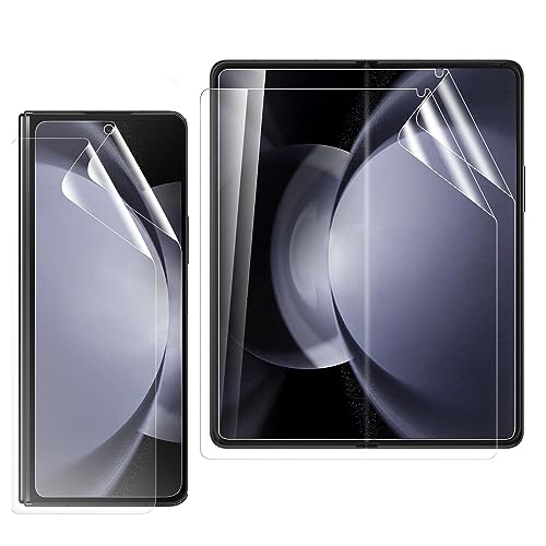 Foebxxs [2 Stück] Weiche Hydrogel Displayschutzfolie für Samsung Galaxy Z Fold 5 / Samsung Galaxy Z Fold5, transparent, bruchsicher, weich, flexibel, TPU-Hydrogel [Kein Glas] von Foebxxs