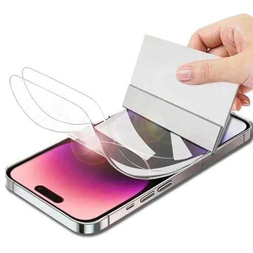 2 x Flexibel Hydrogel Schutzfolie für iPhone 15 Hydrogel Displayschutzfolie aus weichem TPU, bruchsicher, [Hüllenfreundlich] (ohne Glas) von Foebxxs