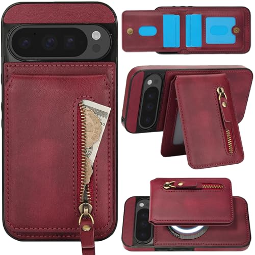 Fofvccv 2-in-1 abnehmbare magnetische Brieftaschen-Schutzhülle für Google Pixel 9/Pixel 9 Pro mit Kartenhalter, kompatibel mit MagSafe RFID-blockierendem Leder mit Reißverschluss-Geldbörse für Pixel 9 Fofvccv 2-in-1 abnehmbare magnetische Brieftaschen-Schutzhülle für Google Pixel 9/Pixel 9 Pro mit Kartenhalter, kompatibel mit MagSafe RFID-blockierendem Leder mit Reißverschluss-Geldbörse für Pixel 9 von Fofvccv