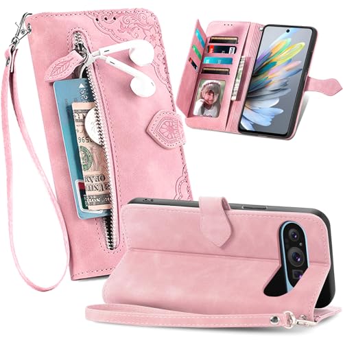 Fofvccv Klapphülle für Google Pixel 9 Pro XL, Retro-geprägte Blume, PU-Leder, Geldbörsenhülle mit Kartenhalter, Ständer, Reißverschlusstasche und Handschlaufe, Schlüsselband für Google Pixel 9 Pro XL Fofvccv Klapphülle für Google Pixel 9 Pro XL, Retro-geprägte Blume, PU-Leder, Geldbörsenhülle mit Kartenhalter, Ständer, Reißverschlusstasche und Handschlaufe, Schlüsselband für Google Pixel 9 Pro XL von Fofvccv