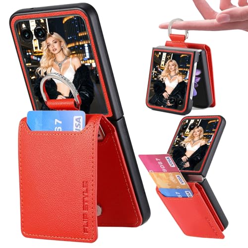 Fofvccv LZQB Schutzhülle für Motorola Razr+ Plus 2025, mit Kartenhalter und Diamantring, PU-Leder, stoßfest, Klappständer, Schutzhülle für Moto Razr 60 Ultra, Orange Fofvccv LZQB Schutzhülle für Motorola Razr+ Plus 2025, mit Kartenhalter und Diamantring, PU-Leder, stoßfest, Klappständer, Schutzhülle für Moto Razr 60 Ultra, Orange von Fofvccv