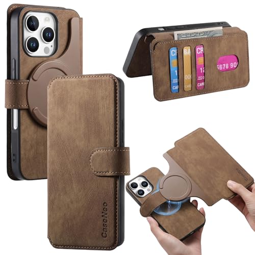 Fofvccv Magnetische 2-in-1-Schutzhülle für iPhone 16 Pro mit Kartenhalter, PU-Leder, Klappschutzhülle mit RFID-blockierendem Kreditkartenfächern, Ständer, für Apple iPhone 16 Pro 6,3 Zoll CXMG, Braun Fofvccv Magnetische 2-in-1-Schutzhülle für iPhone 16 Pro mit Kartenhalter, PU-Leder, Klappschutzhülle mit RFID-blockierendem Kreditkartenfächern, Ständer, für Apple iPhone 16 Pro 6,3 Zoll CXMG, Braun von Fofvccv