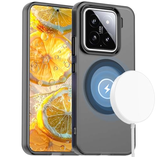 Fofvccv Magnetische Hülle für Xiaomi 15, Transluzent Frosted Matte Slim Hard Back Phone Cover Stoßfest Schutzhülle Bumper Unterstützt kabelloses Laden für Xiaomi 15, TG Schwarz Fofvccv Magnetische Hülle für Xiaomi 15, Transluzent Frosted Matte Slim Hard Back Phone Cover Stoßfest Schutzhülle Bumper Unterstützt kabelloses Laden für Xiaomi 15, TG Schwarz von Fofvccv