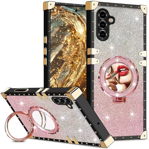 Fofvccv SFJ Schutzhülle für Samsung Galaxy A36 / Galaxy A56 5G, magnetischer Ständer, Glitzer-Hülle, glitzernd, mit Ringständer und Make-up-Spiegel, stoßfeste Schale für Samsung A36/A56, SFJ Pink Fofvccv SFJ Schutzhülle für Samsung Galaxy A36 / Galaxy A56 5G, magnetischer Ständer, Glitzer-Hülle, glitzernd, mit Ringständer und Make-up-Spiegel, stoßfeste Schale für Samsung A36/A56, SFJ Pink von Fofvccv