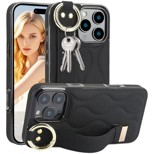 Fofvccv Schutzhülle für Apple iPhone 16 Pro Max, Handgelenkschlaufe, Ständer, für Damen und Mädchen, PU-Leder, Fingerschlaufe, Ring, Armband, stoßfest, stilvoll, Schutzhülle für iPhone 16 Pro Max, ZWD Fofvccv Schutzhülle für Apple iPhone 16 Pro Max, Handgelenkschlaufe, Ständer, für Damen und Mädchen, PU-Leder, Fingerschlaufe, Ring, Armband, stoßfest, stilvoll, Schutzhülle für iPhone 16 Pro Max, ZWD von Fofvccv
