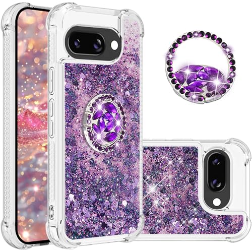 Fofvccv Schutzhülle für Google Pixel 9A, Glitzer, mit Diamant-Ring-Halter, transparent, weiches TPU, für Mädchen, niedlicher Treibsand, für Google Pixel 9A LSZ, Violett Fofvccv Schutzhülle für Google Pixel 9A, Glitzer, mit Diamant-Ring-Halter, transparent, weiches TPU, für Mädchen, niedlicher Treibsand, für Google Pixel 9A LSZ, Violett von Fofvccv
