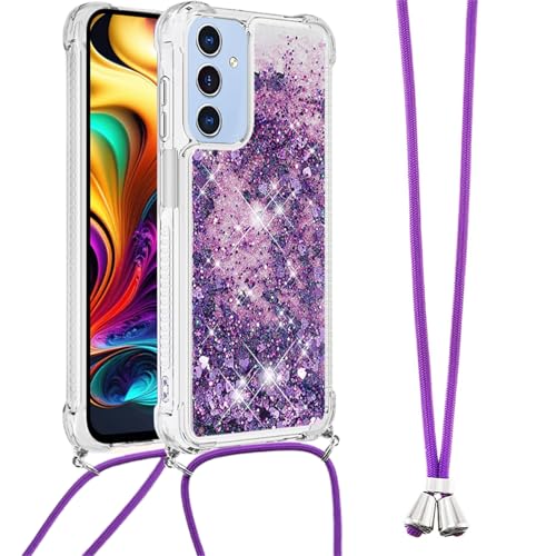 Fofvccv Schutzhülle für Samsung Galaxy A16 5G mit Umhängeband für Damen, transparent, fließend, Treibsand, stoßfest, für Galaxy A16 5G LSS, Violett Fofvccv Schutzhülle für Samsung Galaxy A16 5G mit Umhängeband für Damen, transparent, fließend, Treibsand, stoßfest, für Galaxy A16 5G LSS, Violett von Fofvccv