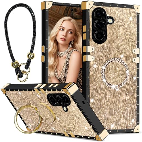 Fofvccv Schutzhülle für Samsung Galaxy A26 – Glitzer-Strass-Armband und Diamantring-Ständer, glitzernde Luxus-Wasserwellen-Wellen-Schutzhülle für Galaxy A26, SBW Gold Fofvccv Schutzhülle für Samsung Galaxy A26 – Glitzer-Strass-Armband und Diamantring-Ständer, glitzernde Luxus-Wasserwellen-Wellen-Schutzhülle für Galaxy A26, SBW Gold von Fofvccv