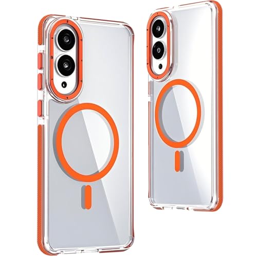 Fofvccv Schutzhülle für Samsung Galaxy S25 Edge, magnetisch, transparent, schlanke Passform, Anti-Vergilbung, kristallklare Abdeckung, militärische Qualität, stoßfest, unterstützt kabelloses Laden für von Fofvccv