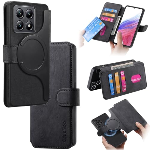 Fofvccv Schutzhülle für Xiaomi 14T, abnehmbare magnetische Brieftasche mit 3 Kartenfächern, 2-in-1, PU-Leder, Klappschutzhülle mit RFID-blockierendem Ständer, Schwarz Fofvccv Schutzhülle für Xiaomi 14T, abnehmbare magnetische Brieftasche mit 3 Kartenfächern, 2-in-1, PU-Leder, Klappschutzhülle mit RFID-blockierendem Ständer, Schwarz von Fofvccv