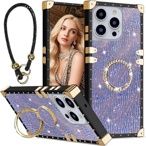 Fofvccv Schutzhülle für iPhone 16 Pro Max – Glitzer-Strass-Armband und Diamant-Ring-Ständer, glitzernde Luxus-Wasserwellen-Wellen-Schutzhülle für iPhone 16 Pro Max, SBW Lila Fofvccv Schutzhülle für iPhone 16 Pro Max – Glitzer-Strass-Armband und Diamant-Ring-Ständer, glitzernde Luxus-Wasserwellen-Wellen-Schutzhülle für iPhone 16 Pro Max, SBW Lila von Fofvccv