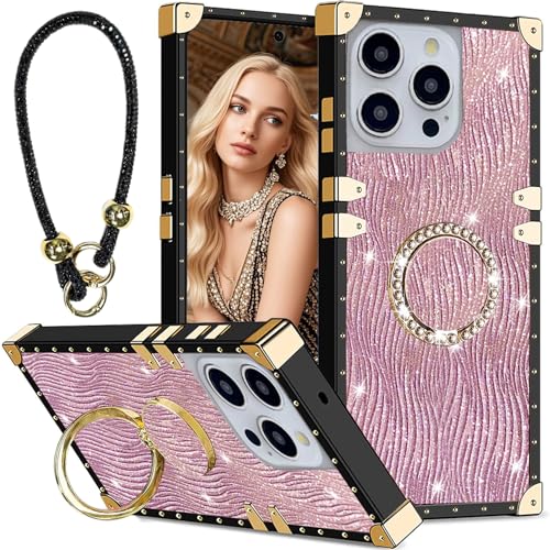 Fofvccv Schutzhülle für iPhone 16 Pro Max – Glitzer-Strass-Armband und Diamant-Ring-Ständer, glitzernde Luxus-Wasserwellen-Wellen-Schutzhülle für iPhone 16 Pro Max, SBW Pink Fofvccv Schutzhülle für iPhone 16 Pro Max – Glitzer-Strass-Armband und Diamant-Ring-Ständer, glitzernde Luxus-Wasserwellen-Wellen-Schutzhülle für iPhone 16 Pro Max, SBW Pink von Fofvccv